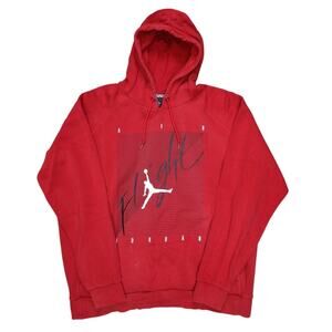 Nike Air Jordan Sweatshirt Hoodie XXL Red Jumpman Flight Pullover Fleece Logo